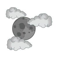 illustration de lune et nuage vecteur