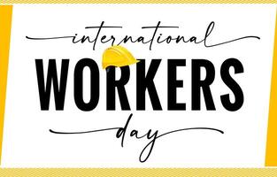 international ouvriers journée social médias affiche vecteur