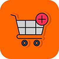 achats Chariot rempli Orange Contexte icône vecteur