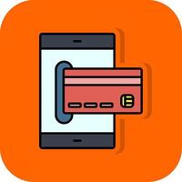 en ligne Paiement rempli Orange Contexte icône vecteur