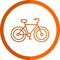 vélo ligne Orange cercle icône vecteur