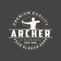 archer logo silhouette guerrier tir à l'arc Facile conception arc et La Flèche modèle illustration vecteur