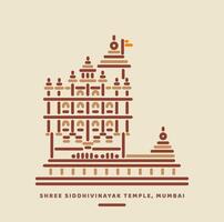 siddhivinayak ganesh temple mumbai illustration. siddhivinayak ganesh mandir Bombay. vecteur