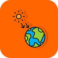 solaire radiation rempli Orange Contexte icône vecteur
