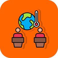 global chauffage débat rempli Orange Contexte icône vecteur