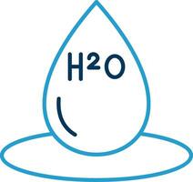 H2O ligne bleu deux Couleur icône vecteur