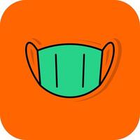 médical masque rempli Orange Contexte icône vecteur