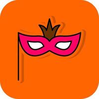 carnaval masque rempli Orange Contexte icône vecteur