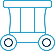 le chariot ligne bleu deux Couleur icône vecteur