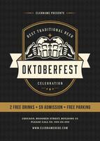 oktoberfest Bière Festival fête rétro typographie affiche vecteur