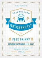 oktoberfest Bière Festival fête rétro typographie affiche ou prospectus vecteur