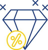 icône de deux couleurs de ligne de diamant vecteur