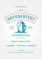 oktoberfest Bière Festival fête rétro typographie affiche ou prospectus vecteur