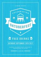 oktoberfest Bière Festival fête rétro typographie affiche ou prospectus vecteur