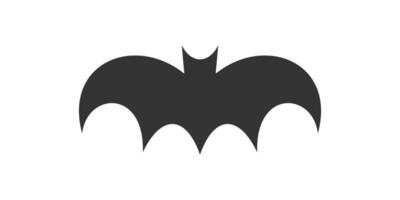 noir en volant chauve souris silhouette Halloween effrayant sauvage animal minimaliste icône plat illustration vecteur