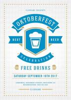 oktoberfest Bière Festival fête rétro typographie affiche ou prospectus vecteur