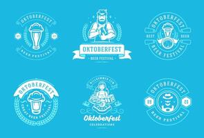 oktoberfest badges et Étiquettes ensemble ancien typographique conception modèles. vecteur