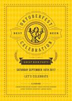 oktoberfest Bière Festival fête rétro typographie affiche ou prospectus vecteur