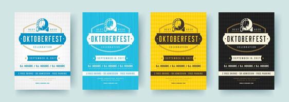 oktoberfest prospectus ou affiches rétro typographie modèles conception invitations Bière Festival fête. vecteur