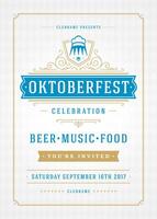 oktoberfest Bière Festival fête rétro typographie affiche ou prospectus vecteur