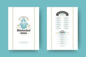 oktoberfest menu ancien typographie modèle avec couverture Bière Festival fête et étiquette conception illustration. vecteur