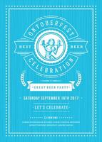 oktoberfest Bière Festival fête rétro typographie affiche ou prospectus vecteur