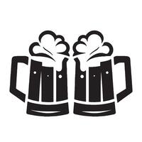 Bière agresser à votre santé dans noir et blanc clipart vecteur