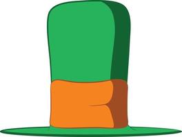 personnage de lutin de la saint patrick. chapeau haut de forme vert lutin isolé sur fond blanc. vecteur