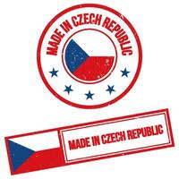 fabriqué dans tchèque république timbre signe grunge style vecteur