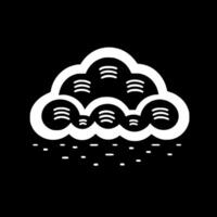 nuage - noir et blanc isolé icône - illustration vecteur