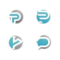 p lettres logo d'entreprise, icône et conception de modèle de symboles vecteur