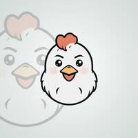 mignonne poulet mascotte logo vecteur