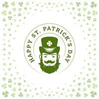 Saint patrick's journée lutin portrait salutation social médias Publier modèle ancien plat vecteur