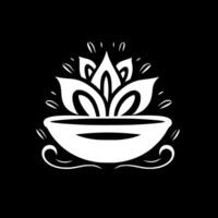 lotus fleur - minimaliste et plat logo - illustration vecteur