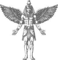 pharaon Masculin le Egypte mythique créature image en utilisant vieux gravure style vecteur