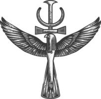 Célibataire ancien Egypte hiéroglyphe un symbole image en utilisant vieux gravure style vecteur