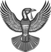 ancien Egypte égyptien hiéroglyphe symbole images en utilisant vieux gravure style corps noir Couleur seulement vecteur