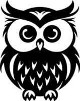 hibou bébé, noir et blanc illustration vecteur