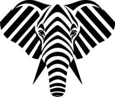 l'éléphant - noir et blanc isolé icône - illustration vecteur
