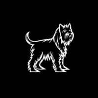 Écossais terrier - noir et blanc isolé icône - illustration vecteur