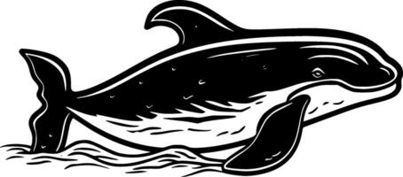 baleine, noir et blanc illustration vecteur