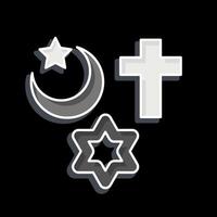 icône religion. en relation à Photos et des illustrations symbole. brillant style. Facile conception illustration vecteur