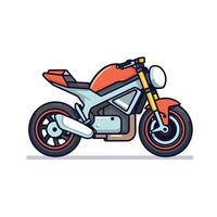 plat dessin animé illustration de moto vecteur