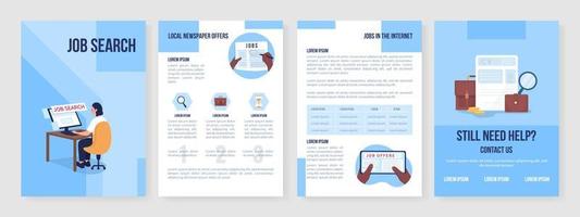 modèle de brochure de vecteur plat de recherche d'emploi