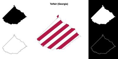 telfair comté, Géorgie contour carte ensemble vecteur