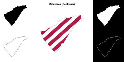 calaveras comté, Californie contour carte ensemble vecteur