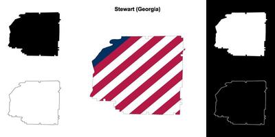 stewart comté, Géorgie contour carte ensemble vecteur