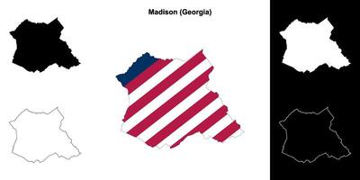 Madison comté, Géorgie contour carte ensemble vecteur