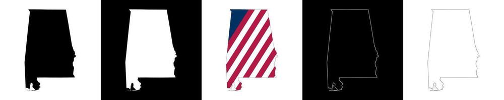 Alabama Etat contour carte ensemble vecteur