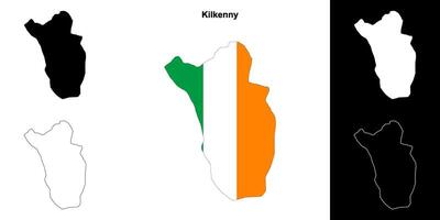 Kilkenny comté contour carte ensemble vecteur